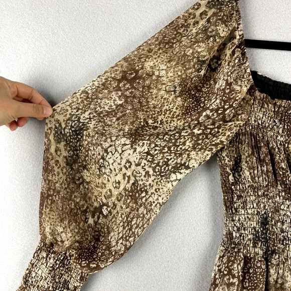 Betsey Johnson Tiered Midi Dress Small Animal Print Ruched Whimsigoth Fairy - Picture 12 of 16